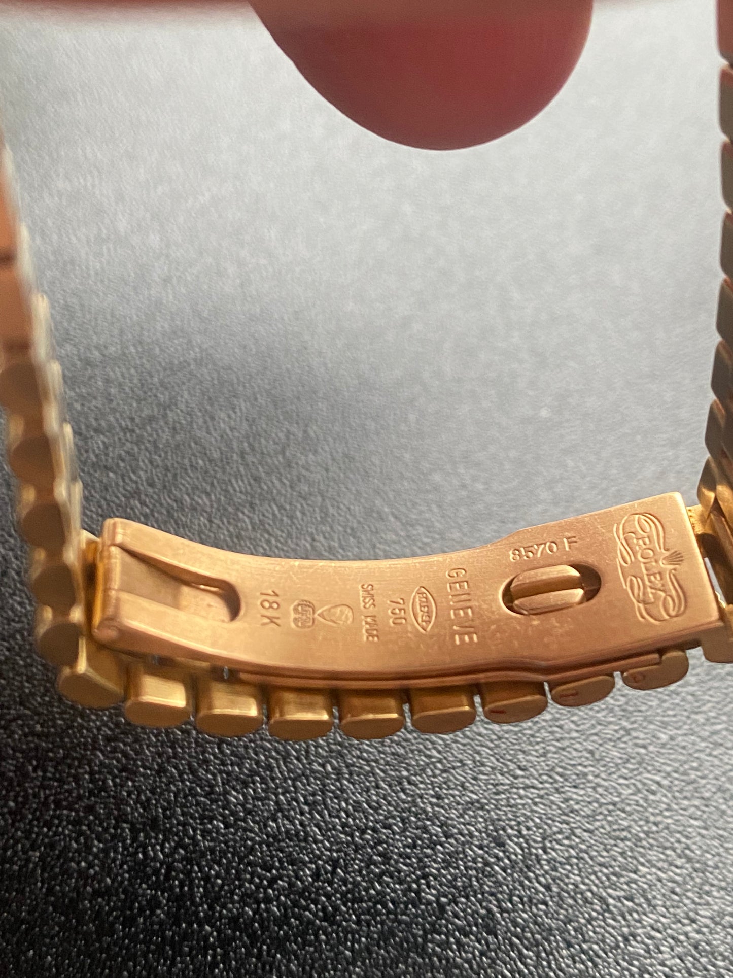 Ladies "President" 18 Kt Gold Rolex Presidential watch 26 mm model #69178, with gold-tone dial, circa 1984